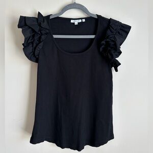 Chico’s Black Ruffle Sleeved Tank Top